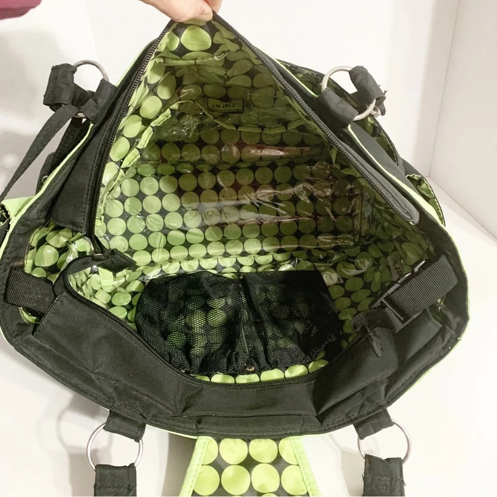 Carter's Tonal Dot Top Zip Tote Diaper Bag Top Handles Organizational Pockets